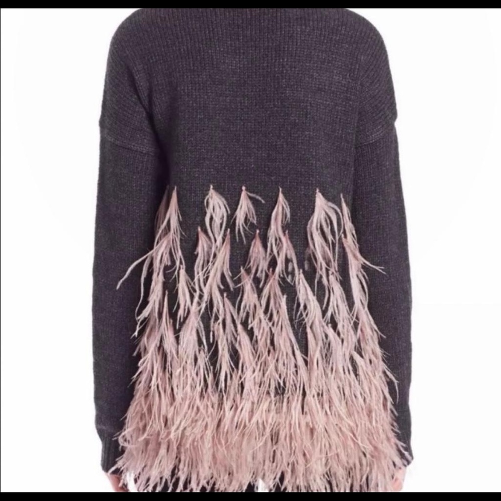 Elizabeth & James Ostrich Feather Sweater - Picture 2 of 6